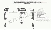 Декоративные накладки салона Subaru Legacy Outback 2000-2004 с OEM деревом